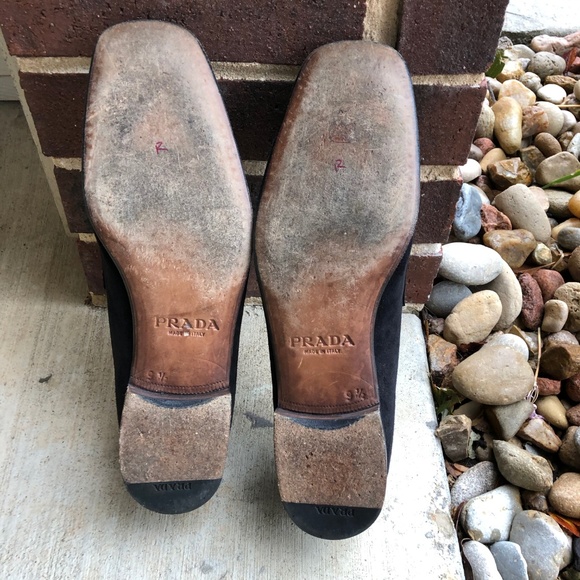 SALE Prada Suede Apron Toe Penny Loafers Suede - Picture 6 of 7